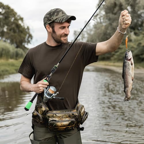 Joyzan Fishing Rod Handle, Spinning Fish Fly Rods Handles Building Split Grip Replacement Parts with Reel Seat Rear Soft ACS PU Extension Rotatable Holder Tackle DIY Casting Repair Accessories Kit