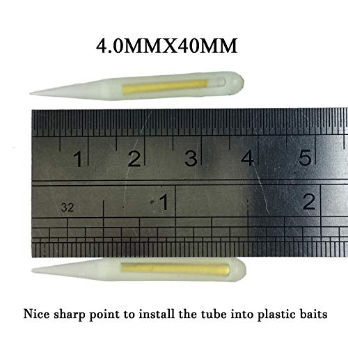 QualyQualy Glow Sticks for Fishing Lures Soft Baits Worms Jig Tails Light, Light Sticks for Soft Plastic Lures, Fishing Lures Glow Stick 100 Pcs 20 Pcs