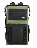 100% Waterproof Roll-Top Dry Bag Backpack with Front Splash-Proof Pocket, Lightweight Floating Pack for Kayaking, Hiking & Travel,35L (Green-black) - color: Green-black