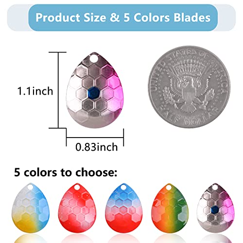 Colorado Blades Spinner Blades Lure Making Kit, 30pcs Colorful Metal Blades Easy Spin Spoons Inline Spinner Walleye Rig Making DIY Fishing Lure Making Supplies for Trout Salmon Bass Fishing - color: Hammered-Purple & Silver-30pcs