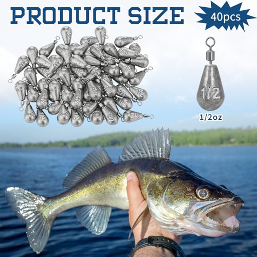 Landhoow Bell Sinkers Weights Casting Swivel Bell Sinkers Fishing Weights Rig for Ocean Saltwater Freshwater Surf Bass Fishing Casting Gear Tackle - size: 1/2oz