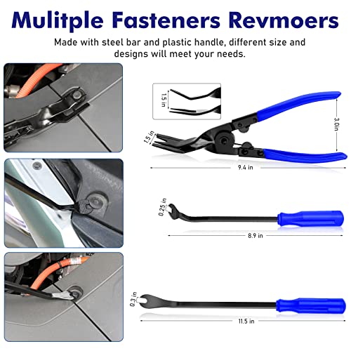GLK 248pcs Trim Removal Tool, Pry Tool, Door Panel Removal Tool Kit | Fasteners Remove Tool with Car Retainer Bumper Clips, Automotive Hook Set, blue - color: Blue