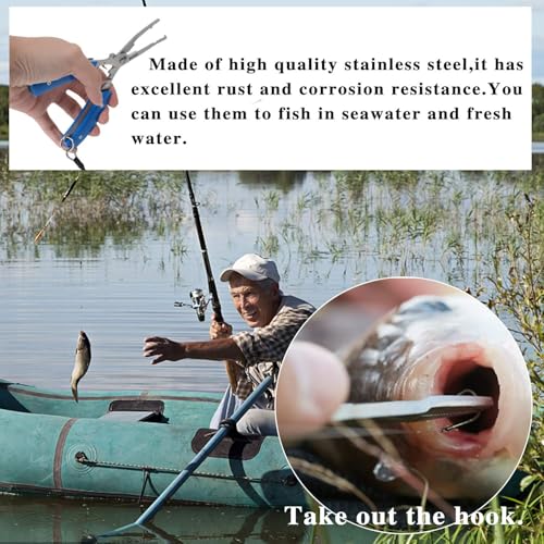 Fishing Gear Tool Kit Fishing Pliers Fillet Fish Lip Gripper Hook Remover Fishing Ruler Line Cutter lanyards Equipment Tools Accessories Set for Saltwater/Flying/Ice Fishing