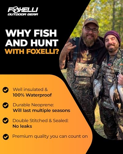 Foxelli Chest Waders, Waterproof 4mm Neoprene Hunting & Fishing Waders for Men & Women with Boots - color: Camo, size: 13