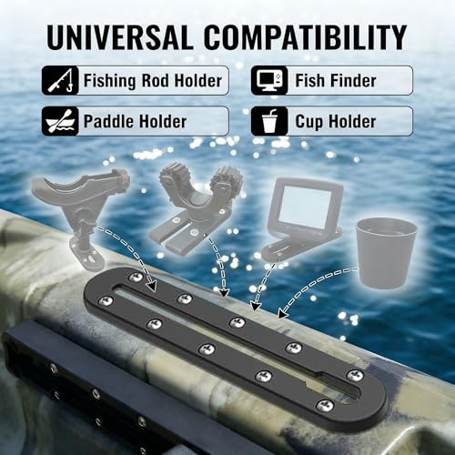Kayak Track Rail - Low Profile Design for Fishing Rod,Cup Holders and Paddle Holders | High-Strength Nylon & Stainless Steel 304 | Kayak Accessories Mount Track & Rail System for Kayak - style: 9inch,4pcs