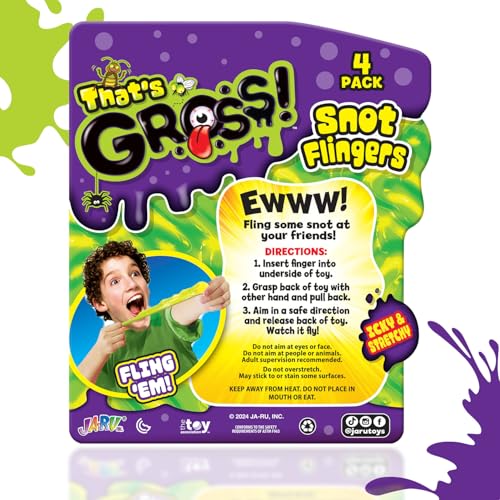 JA-RU Gross Snot Flinger Toy (2 Packs) Icky & Stretchy Launching Booger. Halloween Party Favor, Gross Toy, Sticky Flinger, Launcher, Prank, Party Favor, Classroom Prize 2493-2 - color: Snot Flingers, size: 2 Packs