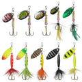Spinnerbaits Rooster Bait Tail Fishing Lures Kit Inline Spinner Spoon Lures Bass Salmon Trout Hard Metal Spinner Baits for Saltwater Freshwater - style: 10pcs Spinnerbaits-a