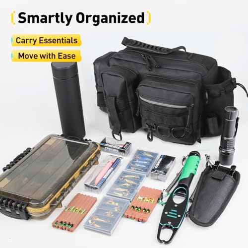 Multi - Carry Fishing Fanny Pack - Rod - Holding, Water - Repellent, Large Capacity for Bass Angling