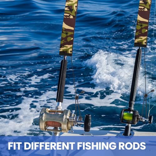 Neoprene Camo Fishing Rod Sleeves,Fishing Pole Sleeves,Fishing Rod Socks | UV Resistance,Puncture Resistant, Protect Casting, Spinning, Trolling Fishing Rods, Storage, tangled-free,75in,68in,60in - color: 2-Green camo, size: 69"