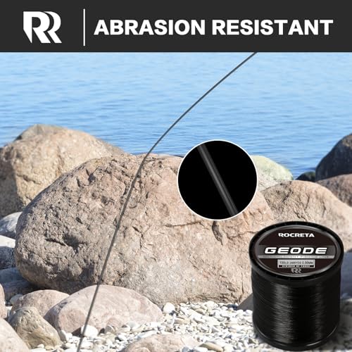 Geode Monofilament Fishing Line - Premium Resistant Nylon Mono Fishing Line 3-100lb - Superior Freshwater & Saltwater Mono Leader Materials 500/1200/2400yds - color: BLACK, size: 20LB(2400YDS)