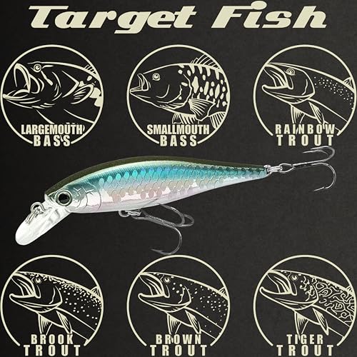 LUCKY CRAFT Pointer 78SP Fishing Lures, 3” Jerkbait Freshwater Bass & Trout Lures, Suspending 4ft–5ft Depth, Jerkbait with Walk-the-Dog Action, Precision Bass Fishing Gear and Accessories - color: 254 MS MJ Herring, size: PT65