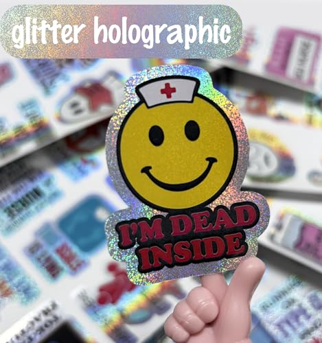 170Pcs Funny Nurse Stickers Pack - Holographic Medical Decals for Water Bottle, Laptop, Computer, Kindle, Cup & Planner - Nursing Gifts for Healthcare Workers - style: Funny Nurse Stickers