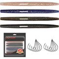GOTOUR Pre-Rigged Soft Fishing Lures with Weedless Hook, Lifelike Paddle Tail Swimbaits for Bass Fishing, Freshwater & Saltwater Fishing Bait, Fishing Tackle for Bass, Pike, Trout, and Walleye - color: E2-5"-0.35oz-24pcs