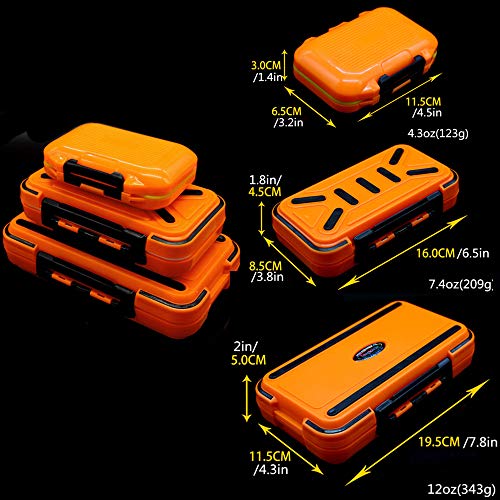 Waterproof Fishing Lure Box Spoon Hooks Baits Storage Tackle Box Containers for Casting Fishing Fly Fishing,Large/Medium/Small Lure Case Available (Orange-Medium) - color: Orange-Medium