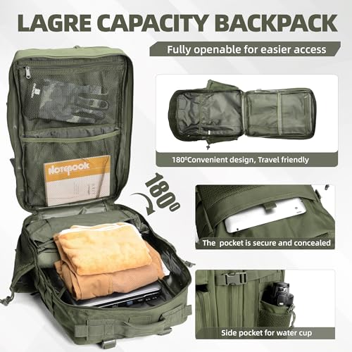 LUPU TACTICAL Backpack for Men and Women 45L ，Army Green
