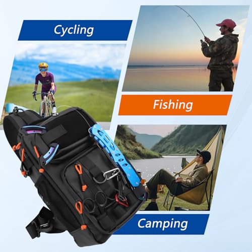 Fishing Backpack with Tackle Boxes,Waterproof Fishing Shoulder Bag for Fishing Gear,Fish Bag with 136 Pcs Fishing Lures Kit,Fish Hook Remover Tool,Fish Lip Gripper,Fishing Plier,Gifts for Men (Black) - color: Black