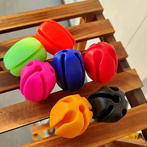 6pcs Fishing Rod Holder Straps, 5 Hole Fishing Tackle Ties, Silicone Stretchy Rod Holder, Fishing Rod Tie Holder Egg Shaped Binder for Outdoor Fishing blue - color: blue