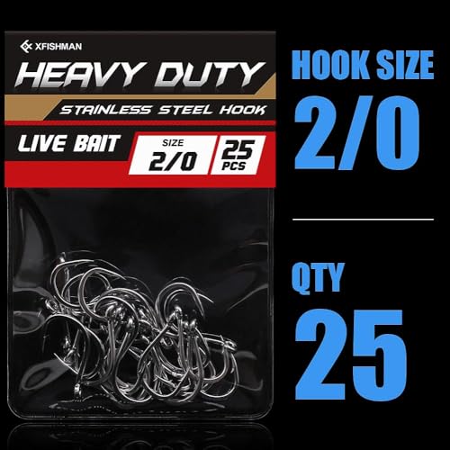 3X-Strong-Octopus-Hooks-Saltwater-Fishing-Circle-Hooks- Stainless Big Game Size 1-13/0 - size: 2/0 Pack of 25