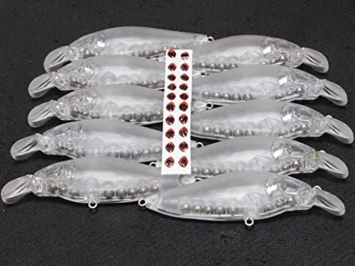 Blank Unpainted Minnow Crankbait Topwater Lipless Jerkbait Fishing Lures - color: UPC735P10