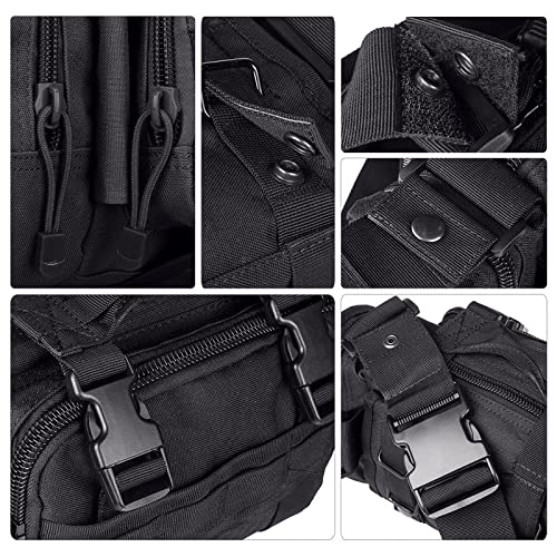 G4Free Fanny Deployment Tactical Waist Pack - Small Sling Pack Hand Carry Handlebar Bag - color: Black