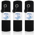 Puomue 3 Pack Microfiber Fishing Towels with Clip, 16" X 16", Waffle Pattern for Effective Cleaning of Fishing Gears or Dirty Hands, Perfect for Camping Towels and Hiking Towles (Black, 16"X16") - color: Black