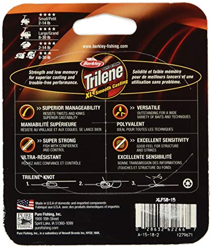 Berkley Trilene XL Monofilament Fishing Line - color: Clear, size: 3000yd, style: 2lb Test
