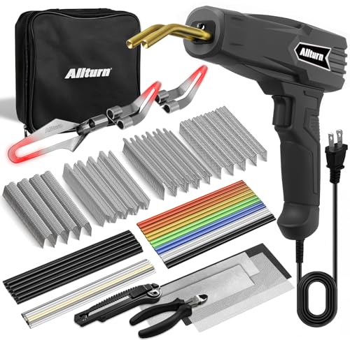 Allturn Plastic Welder, 2 in 1 Plastic Welding Kit, Hot Staples Weld Gun, Car Bumper Repair Kit for Most Plastics, Patent Number D970324(Black) | 38 PCS Welding Rods, 800 PCS Staples, Patent No. D970324 - color: Black