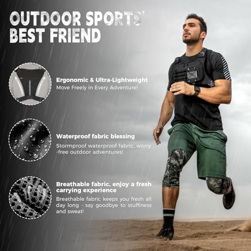 koculemi Outdoor Sports Chest Bag for Men, Chest Vest Holster Fits Most Pistols, EDC Travel Chest Pack for Running, Hiking - color: Black