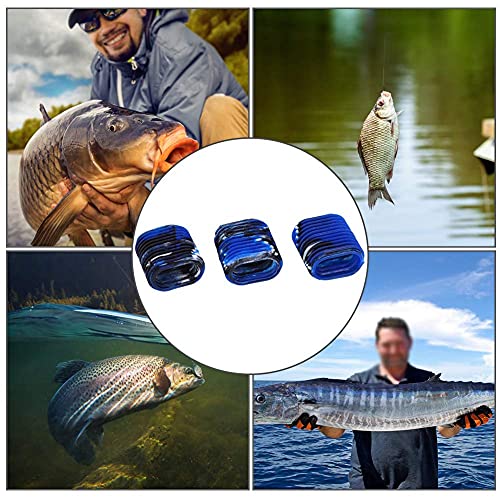 HERCHR Fishing Reel Grip, 5 pcs Non-Slip Rubber Universal Casting Spinning Fishing Rod Sleeve Baitcaster Knob Covers Fishing Reel Handle Grip - color: Blue