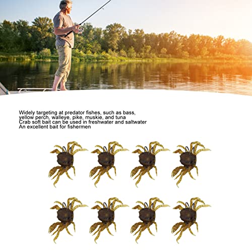 Crab Lures, Soft Bait with Hooks, Artificial Crab Bait 8Pcs 5.1in 1.2oz for Freshwater Saltwater Lake River Ocean Fishing Enthusiasts