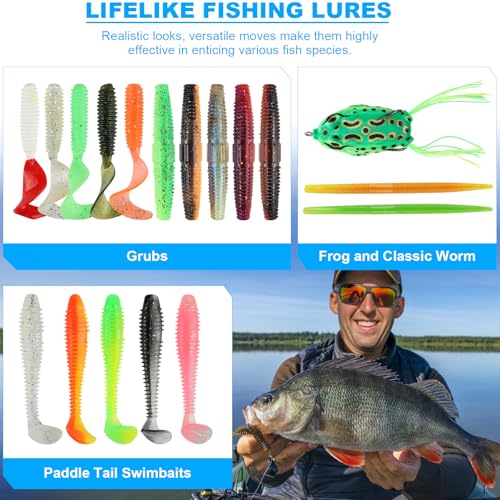 TCMBY 3 Layers Tackle Box with Tackle Included, 321Pcs Fishing Lures Kit Contains Pliers, Crankbait, Hooks, Weights & Accessories, Fishing Gear Bait Lure Gifts for Men Bass Freshwater (Green) - color: Green