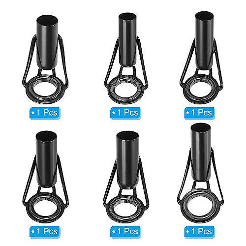 PATIKIL Fishing Rod Tip Repair Kit Stainless Steel Pole Ring Guide Replacement for Saltwater Freshwater Fishing - color: Black, size: 6.0-8.0mm