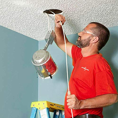 Jameson Glow Fish Rod Kit, 1/4 in x 12 ft – Non-Conductive Fiberglass Glow Rod for Running Wires through Ceilings, Walls, Floors, Attics – Includes Bullet Nose with Eyelet, Hook, and Storage Tube