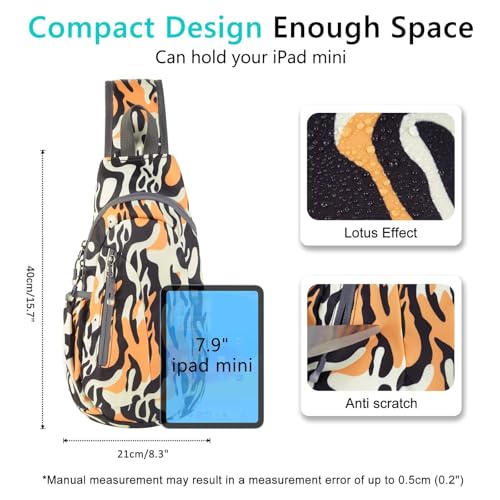 TITECOUGO Small Sling Bag, Lightweight Crossbody Backpack for Men Women, Shoulder Bag for Sports and Outdoor - color: Mix-leopard