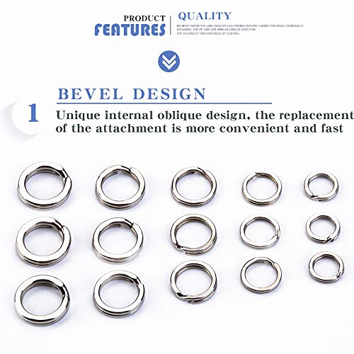 Fishing Swivel Fishing Split Rings High Strength Heavy Duty Fishing Lures Ring Chain Connector Fishing Lure Tackle Set
