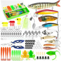 Fishing Lures, 92Pcs Tackle Box with Tackle Included, Crankbaits, Spoon, Hooks, Weights & Other Accessories, Fishing Bait Lure Gear Kit Gift for Men Bass Freshwater