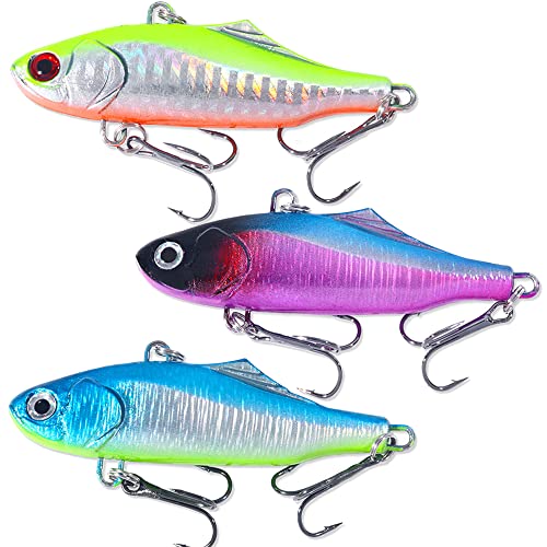 Lipless Crankbait, Rattle Trap Fishing Lures for Freshwater Saltwater, Lipless Crankbaits for Bass Fishing Lure Set for Bass Trout Walleye Redfish Pike, 5pcs with Box - color: D:2.95in/0.8oz/5pcs