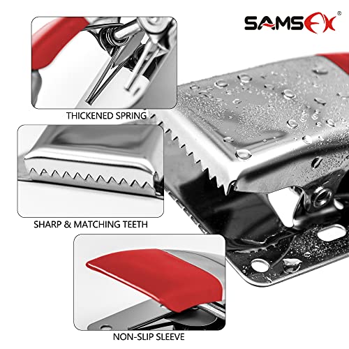 SAMSFX Fish Cleaning Board Tools Fillet Clamp w/Screws Deep-Jaw Fish Tail Clip Board for Scaling Table Bait (Fish Clamps with Red Grip) - color: Fish Clamps with Red Grip