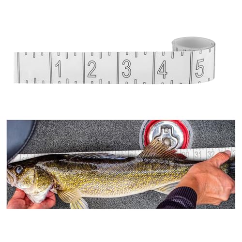 72inch Fish Measuring Tape Waterproof Fish Ruler Sticker Decals Clear Adhesive Fish Ruler for Boats Fishing Rod
