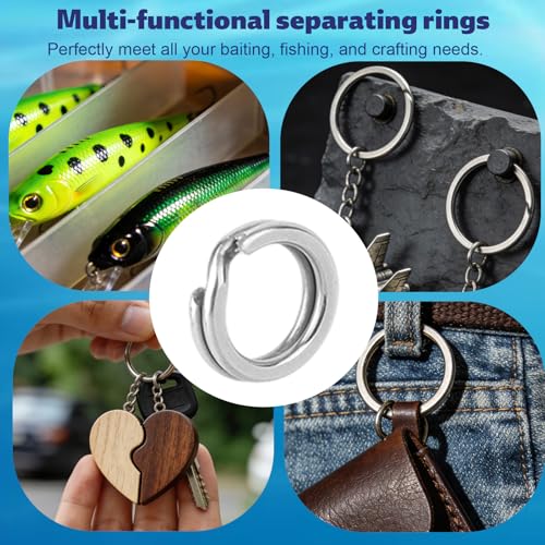 Fishing Split Pliers & Rings Kit, 4 Sizes Stainless Steel Split Scissors Equipment Gear Tool Accessories for Saltwater & Freshwater Fishing Tackle