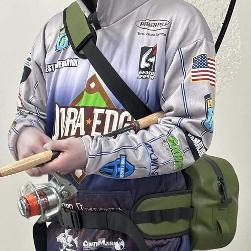 Buffalo Gear Waterproof Fishing Fanny Pack,8.9L Fishing Waist Pack with Airtight Zipper for Fly Fishing,Kayaking,Camping,Outdoor Sports Green - color: Green