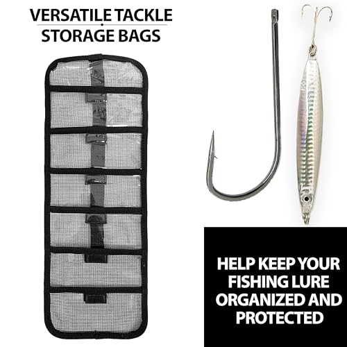 20" x 7" Roll-Up Fishing Lure Bags, 3 Pcs Set with Portable Design, for Saltwater Tackle Storage, Includes Durable Mesh Compartments, Ideal for Offshore Fishing & Traveling Anglers