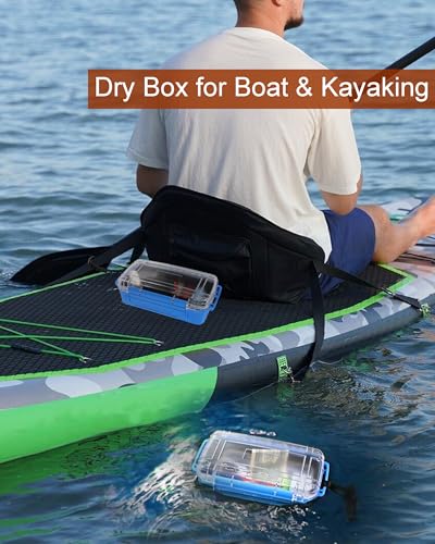 Waterproof Dry Box Waterproof Storge Container Small Water Proof Drybox for Kayaking Boat Dry Box Blue Protective Case, 8.5" L x 5" W x 2.8" H