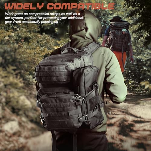Molle Tactical Backpack Straps 24" Adjustable, Rush Tier System Molle Accessories for Military Assault Backpack Army Rucksack Attachment Nylon Compression Tie Down Strap for Tripod Gear, Sleeping Bag - color: Black 4Packs, style: Style A