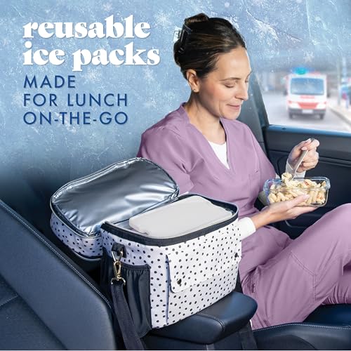 Cool Coolers by Fit & Fresh 4 Pack XL Slim Ice Packs, Quick Freeze Space Saving Reusable Ice Packs for Lunch Boxes or Coolers - color: Multi Pastel (4 Pack)