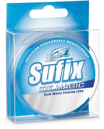Sufix Ice Magic Fishing Line, Low-Temperature, All-Purpose Ice Fishing Monofilament for Smooth Handling and Cold-Weather Performance, 8 LB, Glacier Blue