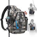 Piscifun Fishing Backpack with Rod Holder, Lightweight Sling Bag Storge Gear and Equipment - color: Digital Camouflage, size: Standard, style: Latch