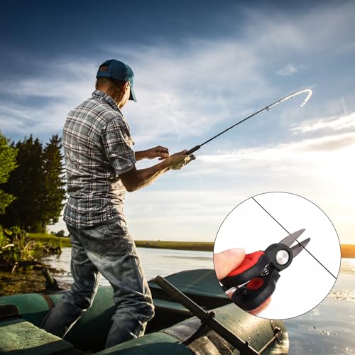 Fishing Line Cutte Braided Line Cutter with Retractors and Knot Tying Tool Accessories Stainless Steel Braided Fishing Nippers Scissors Clippers for Lines - color: Silver, style: Novel