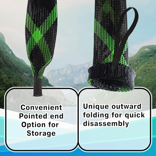 Reaction Tackle Rod Socks, Fishing Rod Sleeves and Covers for Spinning and Casting Rods, Breathable Mesh Rod Protectors with Elastic Band (2-Pack) - color: Black