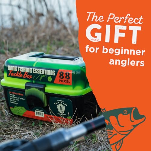 Catch Co Mystery Tackle Box Bank Fishing Essentials - 88 Pieces - Small Tackle Box - color: Orange